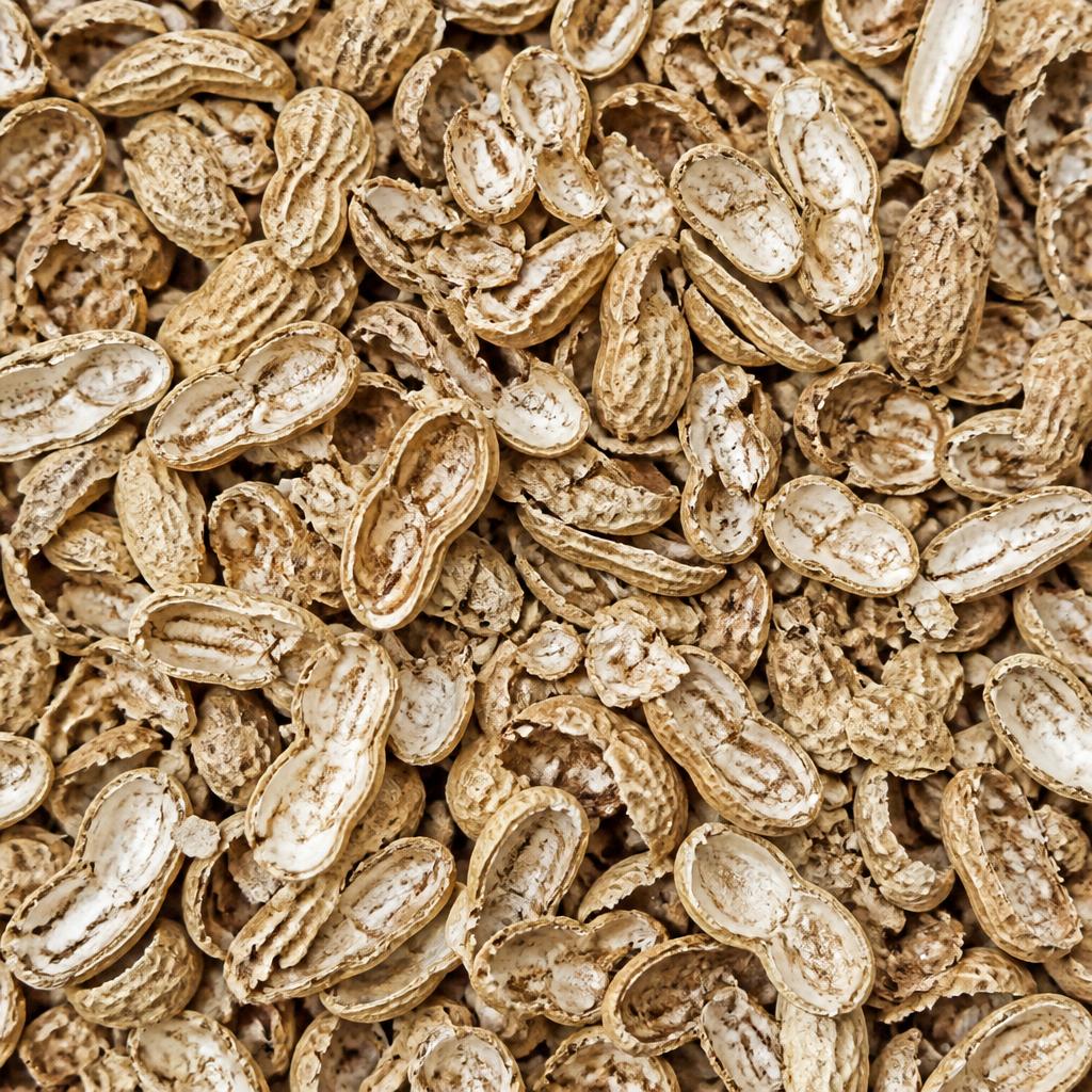 Empty groundnut peanut husk shells