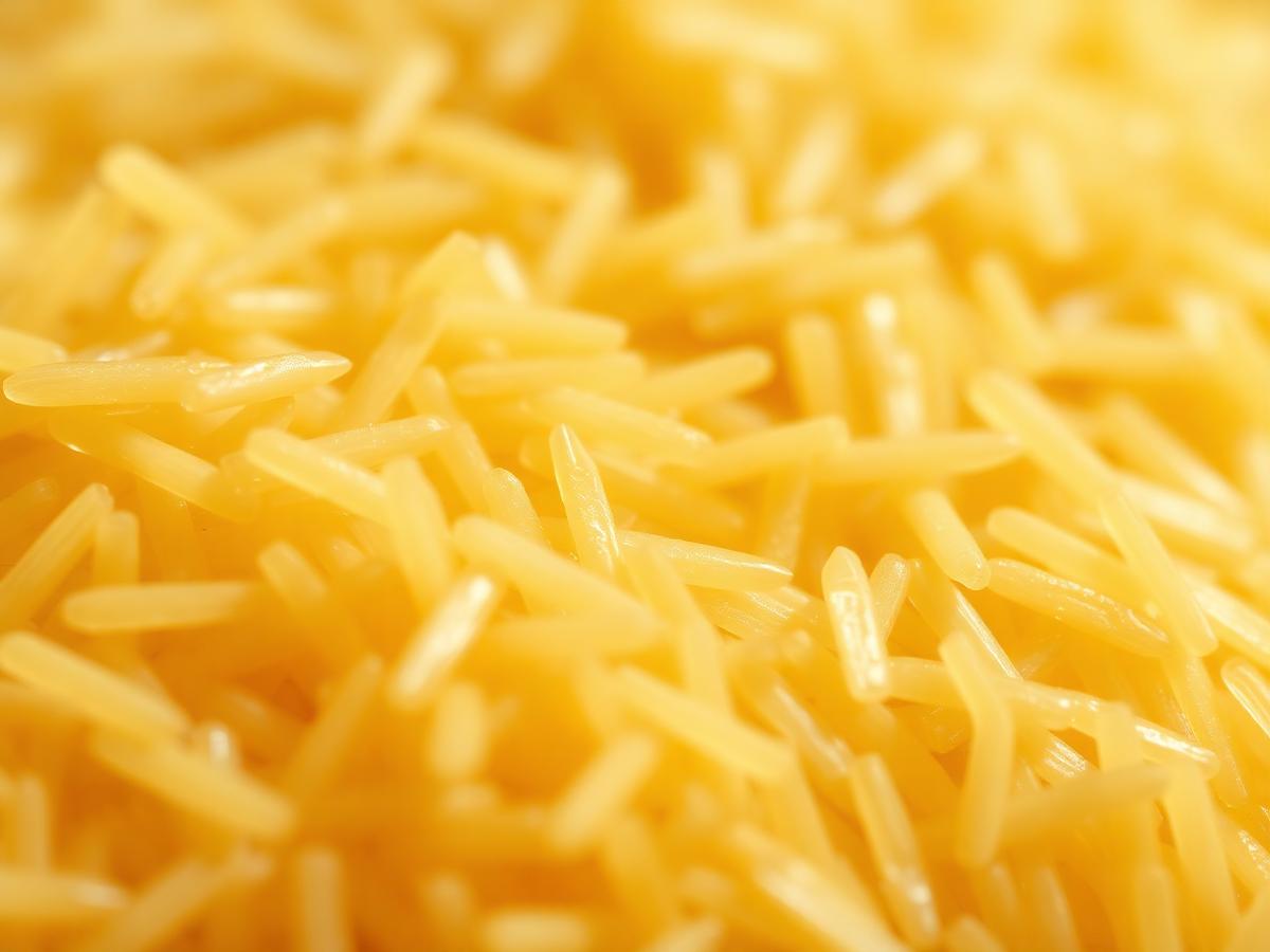 Milled white rice grains
